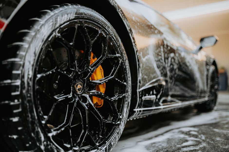 Luxury car after a premium car wash